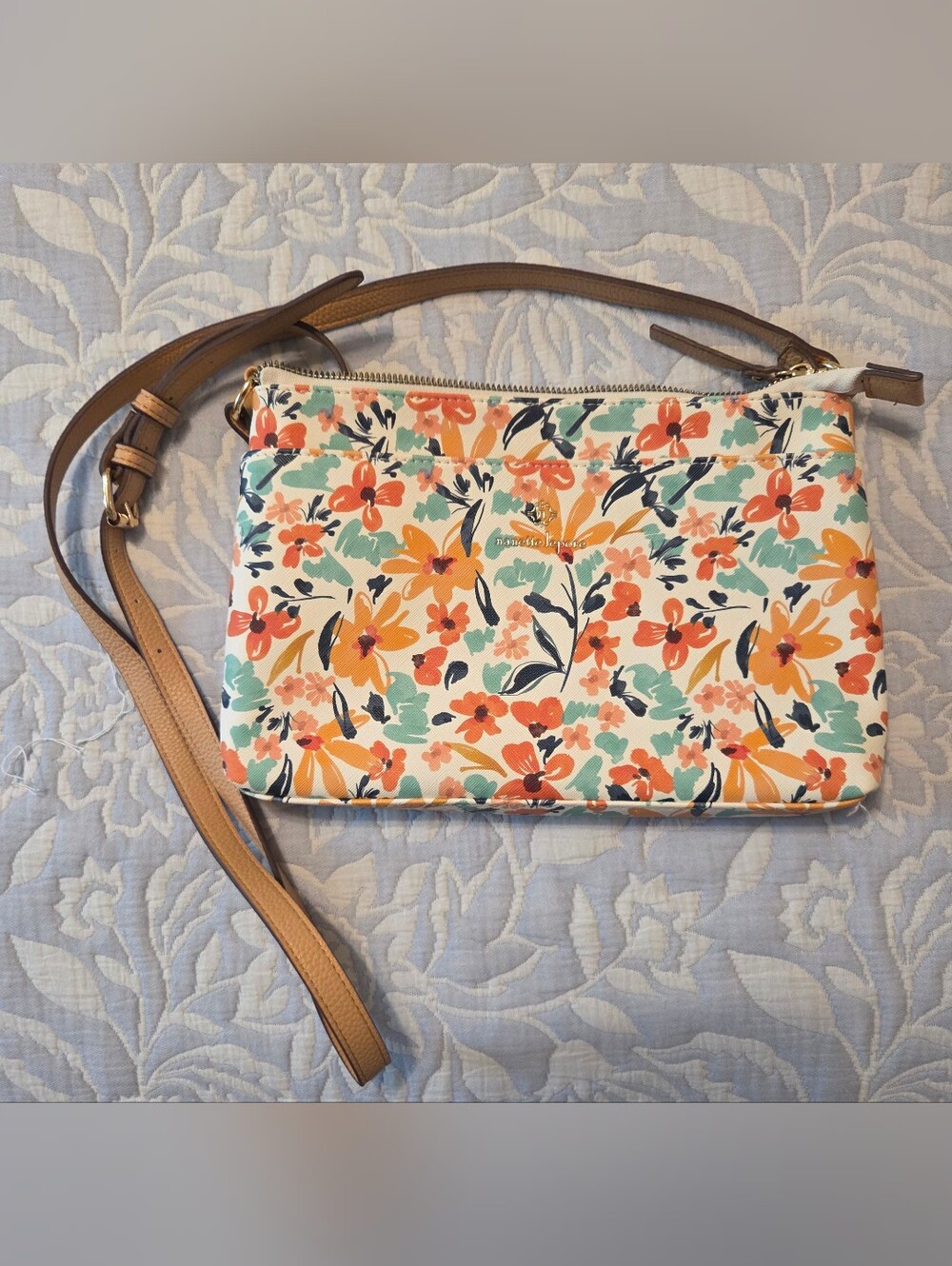 nanette lepore Floral Crossbody in Multi Color with Tan Strap